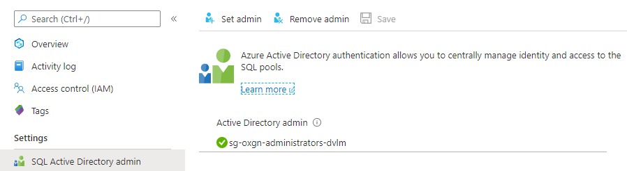 SQL Active Directory admin
